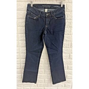 SONOMA LIFE STYLE WOMENS JEANS SIZE 25 DEMI BOOTCUT MID RISE FIT DARK WASH‎